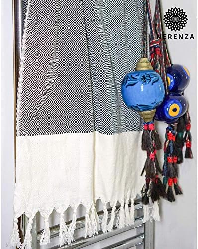 Nerenza Premium Premium מגבות יד טורקיות למגבות מטבח אמבטיה, מגבות יד דקורטיביות של כותנה לאמבטיה | פנים